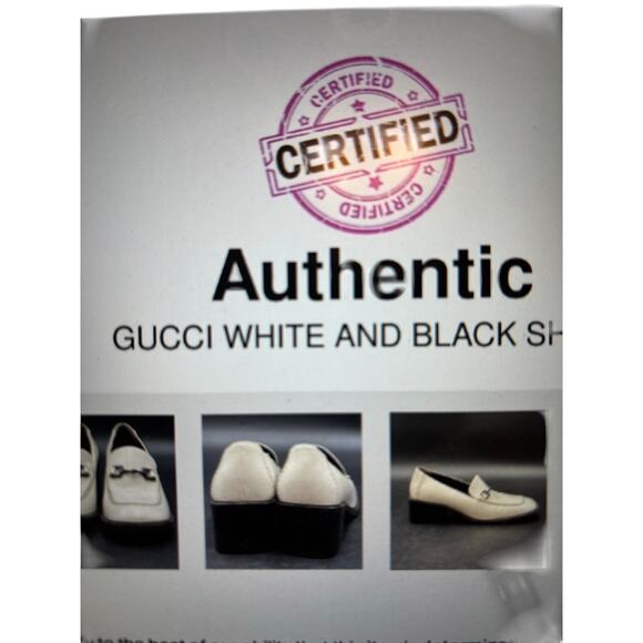 Gucci White and Brown Heels with Classic Design - Picture 10 of 10